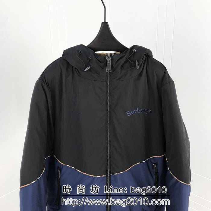 BURBERRY巴寶莉 18SS秋冬新款 撞色拼接 男款羽絨服 ydi2191